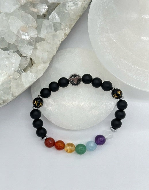 Aries Chakra Bracelet (Matte Onyx)