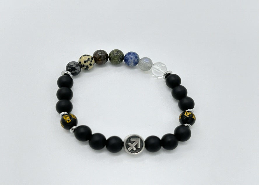 Sagittarius Chakra Bracelet (Matte Onyx)