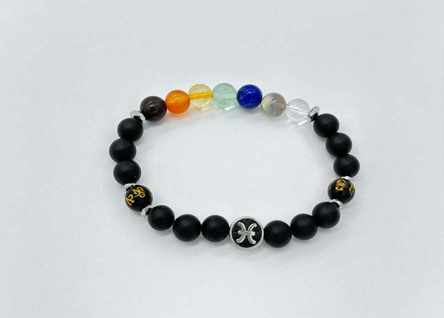 Pisces Chakra Bracelet (Matte Onyx)