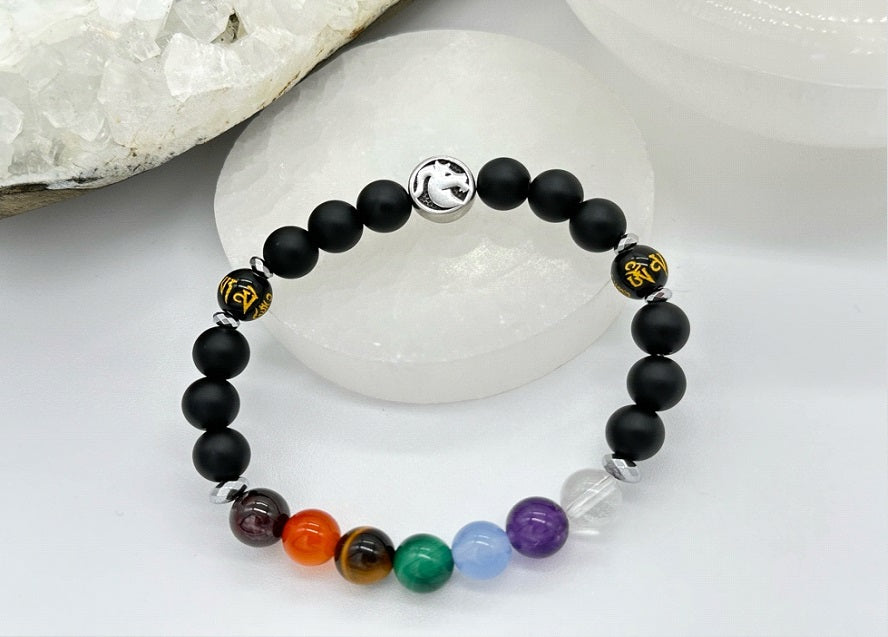 Capricorn Chakra Bracelet (Matte Onyx)