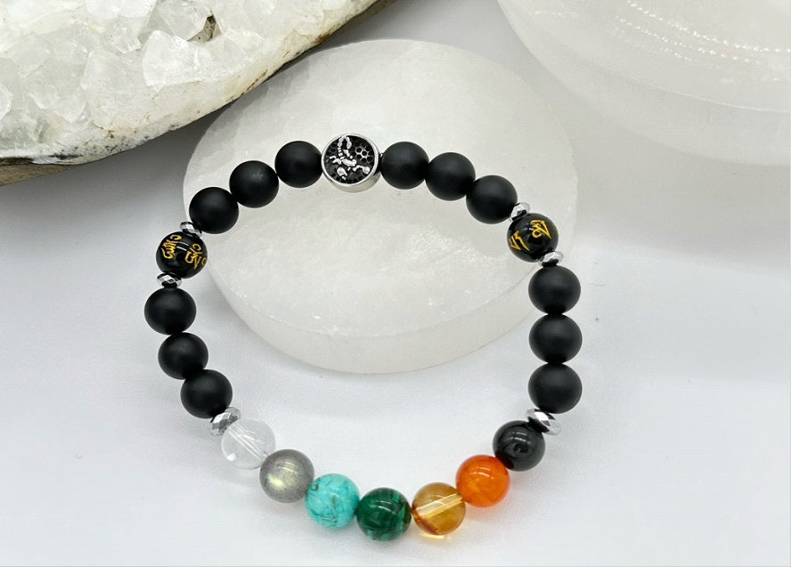 Scorpio Chakra Bracelet (Matte Onyx)