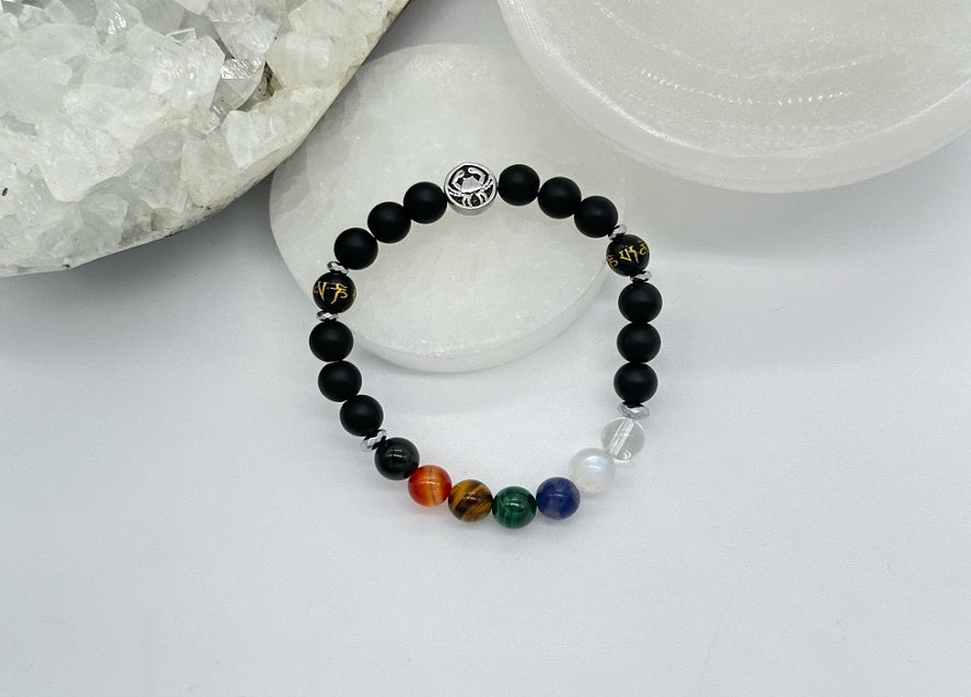 Cancer Chakra Bracelet (Matte Onyx)