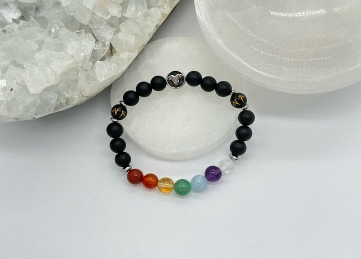 Aries Chakra Bracelet (Matte Onyx)