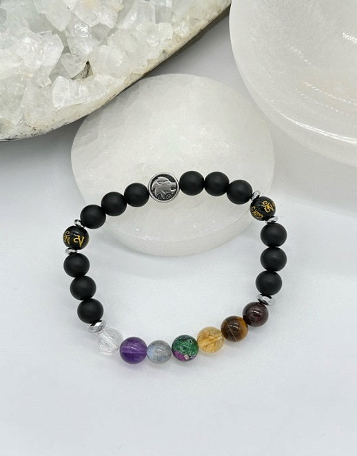 Leo Chakra Bracelet (Matte Onyx)