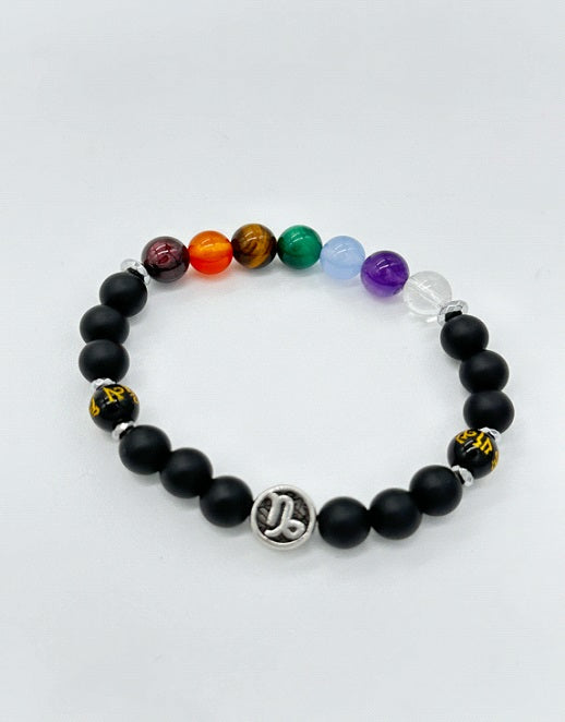 Capricorn Chakra Bracelet (Matte Onyx)