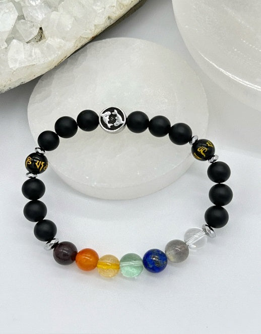 Pisces Chakra Bracelet (Matte Onyx)