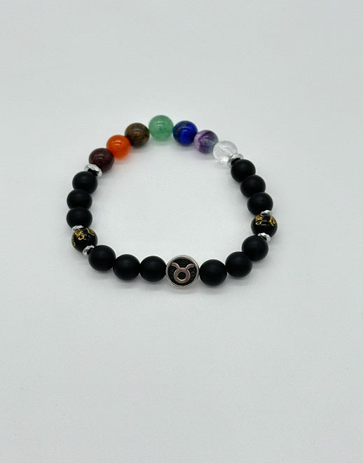 Taurus Chakra Bracelet (Matte Onyx)