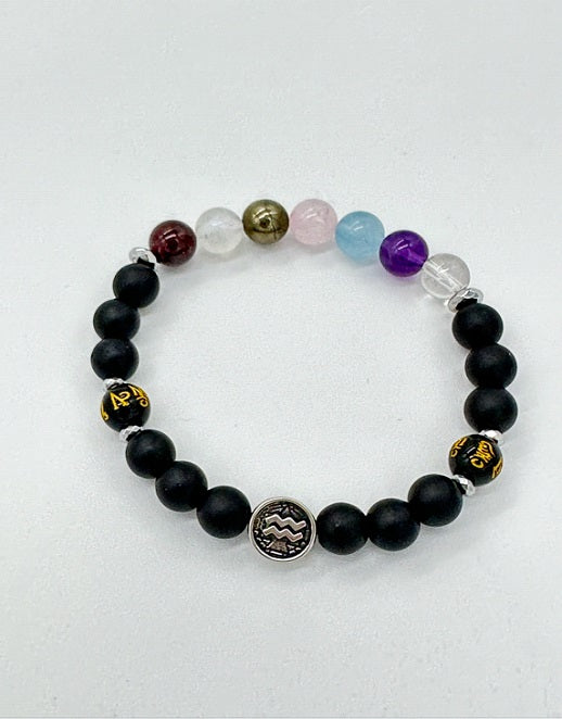 Aquarius Chakra Bracelet (Matte Onyx)