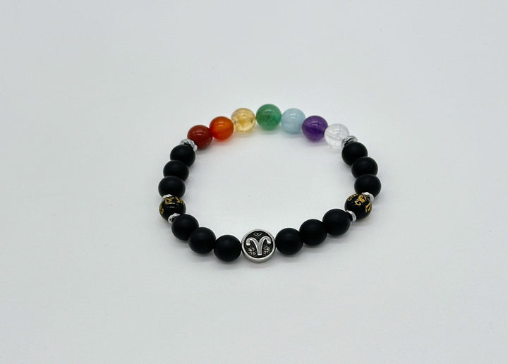 Aries Chakra Bracelet (Matte Onyx)