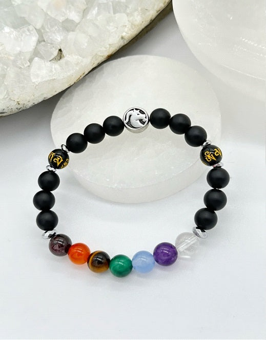 Capricorn Chakra Bracelet (Matte Onyx)