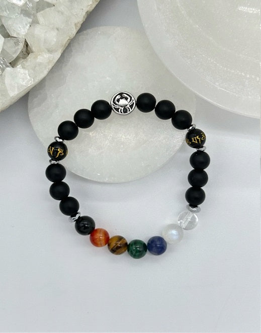 Cancer Chakra Bracelet (Matte Onyx)