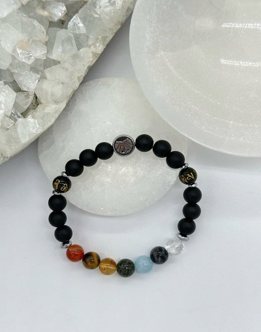 Gemini Chakra Bracelet (Matte Onyx)