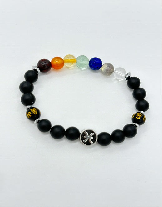 Pisces Chakra Bracelet (Matte Onyx)