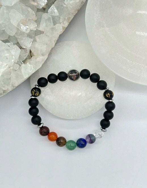 Taurus Chakra Bracelet (Matte Onyx)