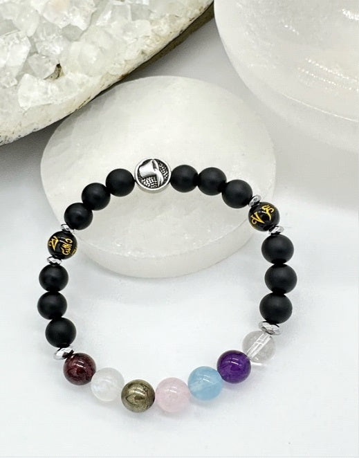 Aquarius Chakra Bracelet (Matte Onyx)