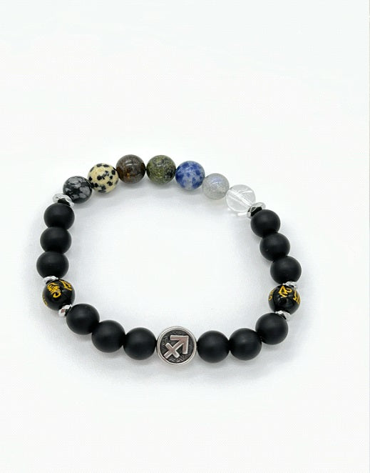 Sagittarius Chakra Bracelet (Matte Onyx)