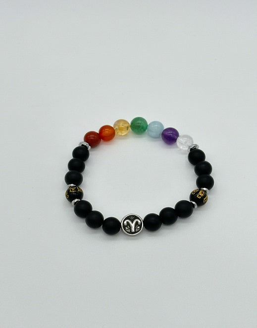 Aries Chakra Bracelet (Matte Onyx)