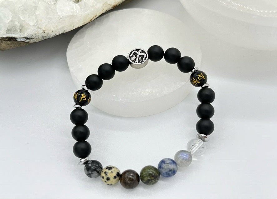 Sagittarius Chakra Bracelet (Matte Onyx)