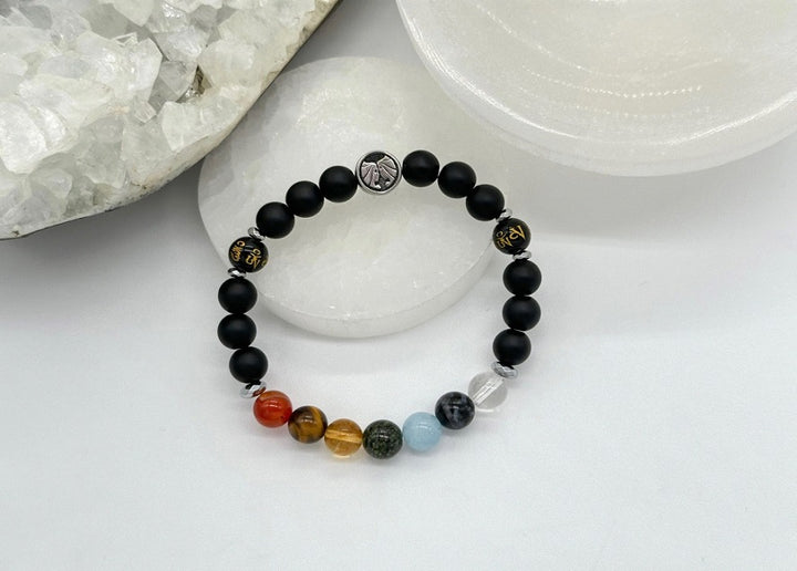 Gemini Chakra Bracelet (Matte Onyx)