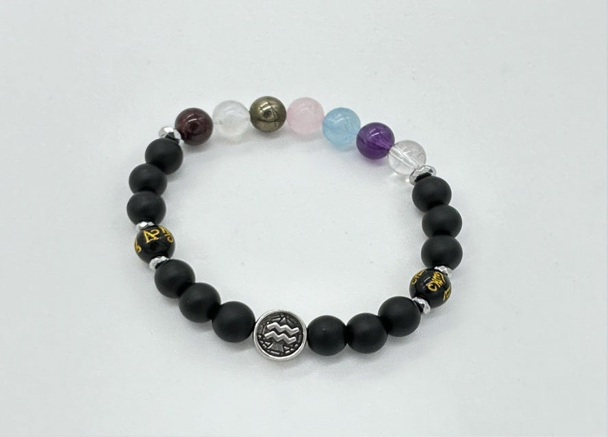 Aquarius Chakra Bracelet (Matte Onyx)